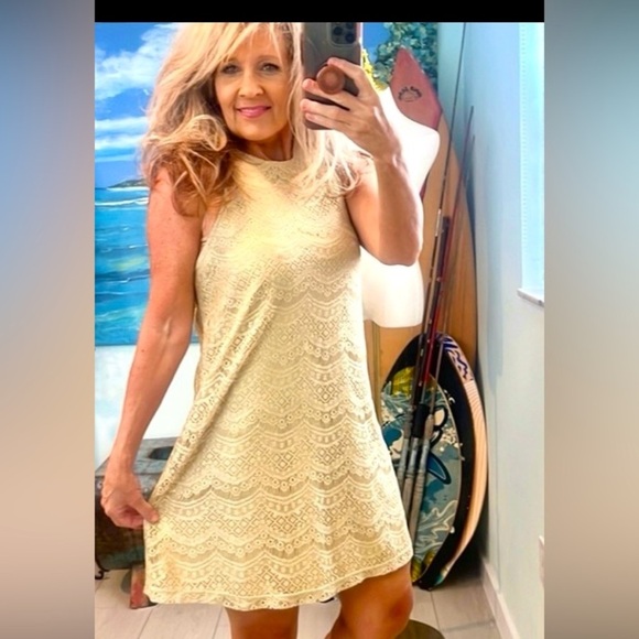 Lovely Day,(Made in USA),Lightweight Shimmering-Gold,Textured,Dress Up or Down,S - Picture 8 of 10